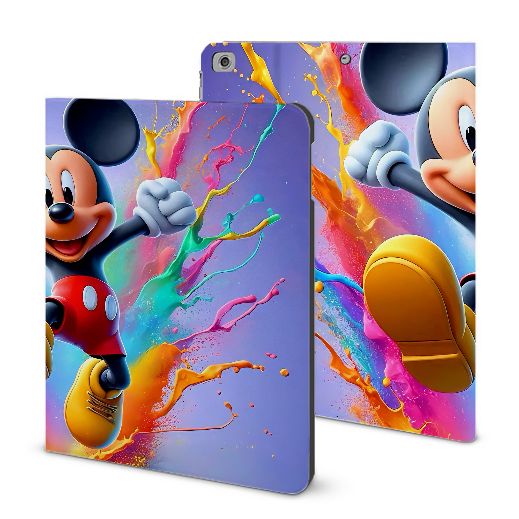 （画像用） ミッキーマウス Mickey Mouse IPad ケース ブック型 PUレザー TPU 耐衝撃 軽量 薄型 ペン収納なし 全面保護 IPad 各モデル対応